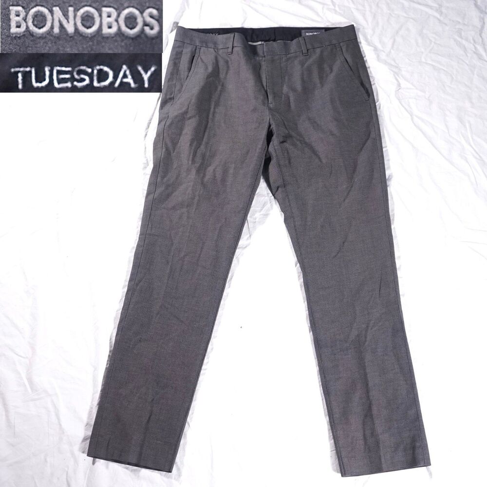 Bonobos Tuesday Tailored Chino Dress Pants Gray Mens 33x30